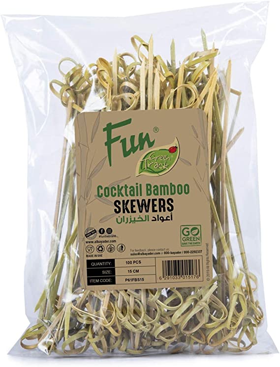 Fun -Cocktail Knot Bamboo Skewers 15Cm x 100