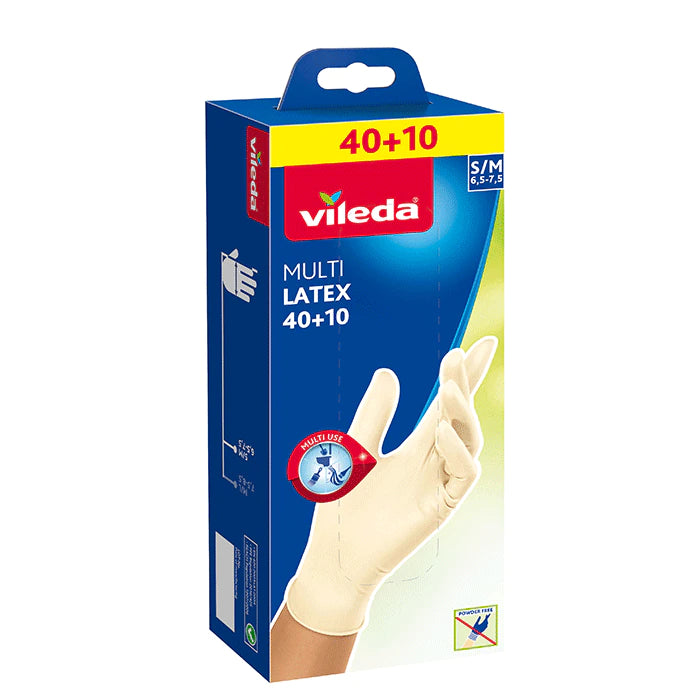 Vileda - Multi use Powder-free rubber gloves 50pcs