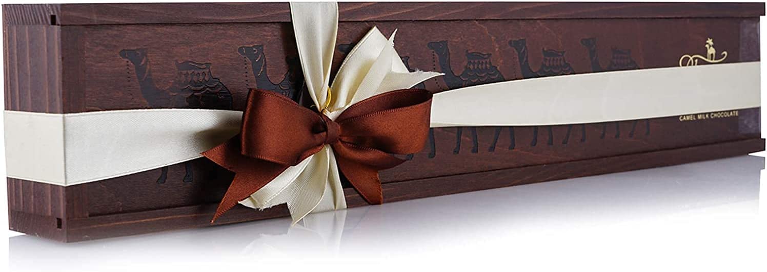 Al Nassma - Camel Milk Chocolate Wooden Gift Box - 18 pcs - 200g