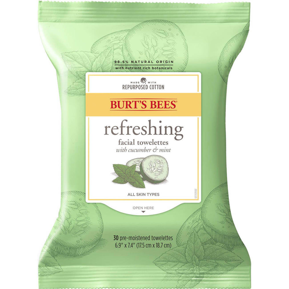 Burts Bees - Refreshing Facial Towelettes With Cucumber & Mint