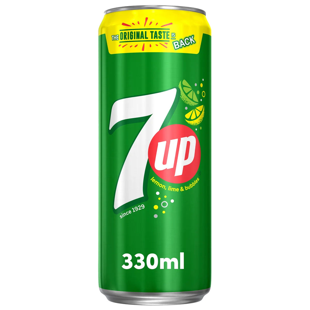 Soda 7UP - Carbonated Soft Drink 330ml can
