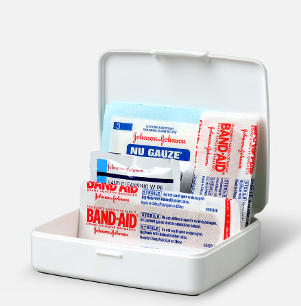 Johnson & Johnson - First Aid To Go Portable Mini Travel Kit, 12 items.