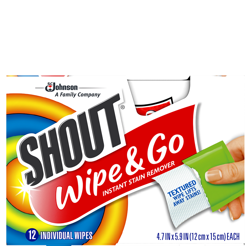 Shout Wipe & Go, Instant Stain Remover wipes x 12 wipes