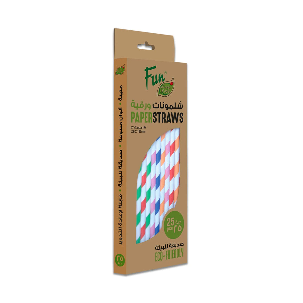 Fun - Paper Straight Straw - Spiral - 25pcs